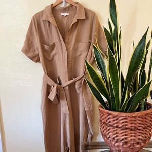 TRADLANDS Finn Jumpsuit in Tan Size 2XL